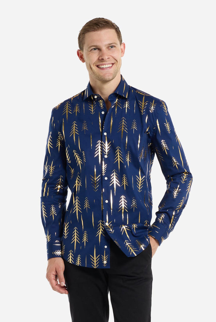 The stylish Teriffic Trees Christmas shirt goes well with almost every suit, pants, jeans, and jacket, so it’s a refined option for any holiday occasion.