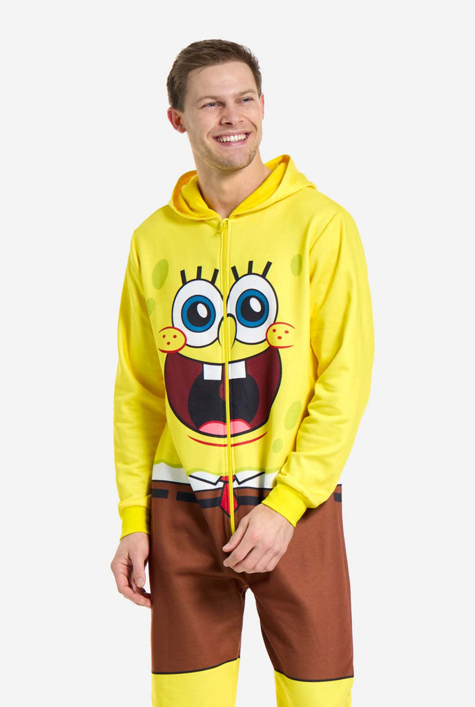 Man wearing SpongeBob Unisex onesie