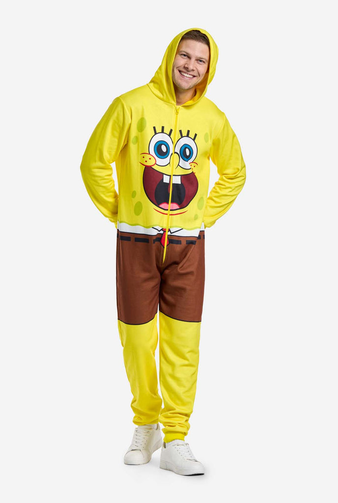 Man wearing SpongeBob Unisex onesie