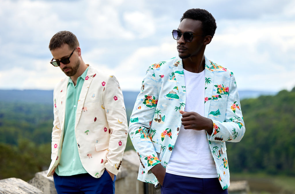 2 man wearing Summer blazers